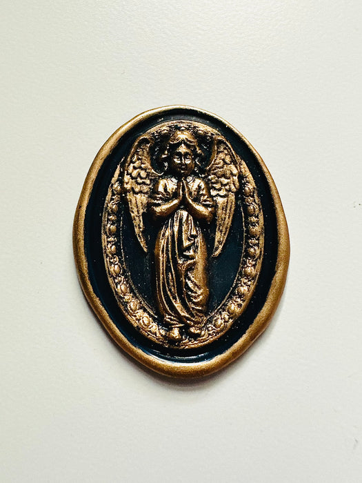 3D Praying Guardian Angel Oval Brass Wax Seal Stamp