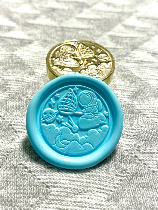 Little Astronaut Catching Cosmos Wax Seal Stamp