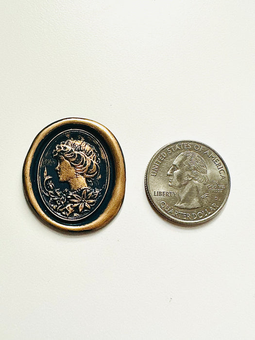 3D Floral Cameo Oval Wax Seal Stamp