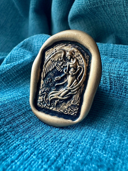 3D Guardening Floral Angel Cut Out Brass Wax Seal Stamp