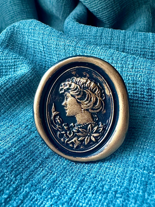 3D Floral Cameo Oval Wax Seal Stamp