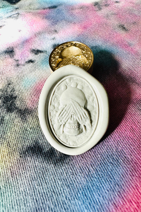 3D See No Evil Skeleton Wax Seal Stamp