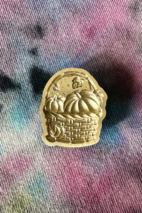 3D Fall Foliage Pumpkin Basket Cut Out Wax Seal Stamp