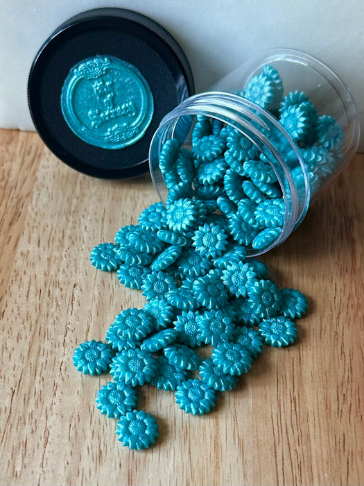 Aqua Frost (32g) Sunflower Shaped Sealing Wax Beads