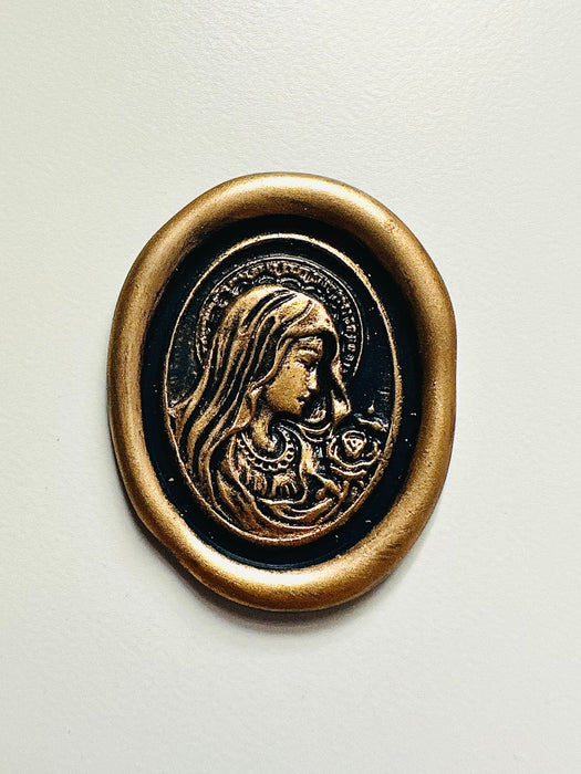 3D Blessed Mother Oval Wax Seal Stamp