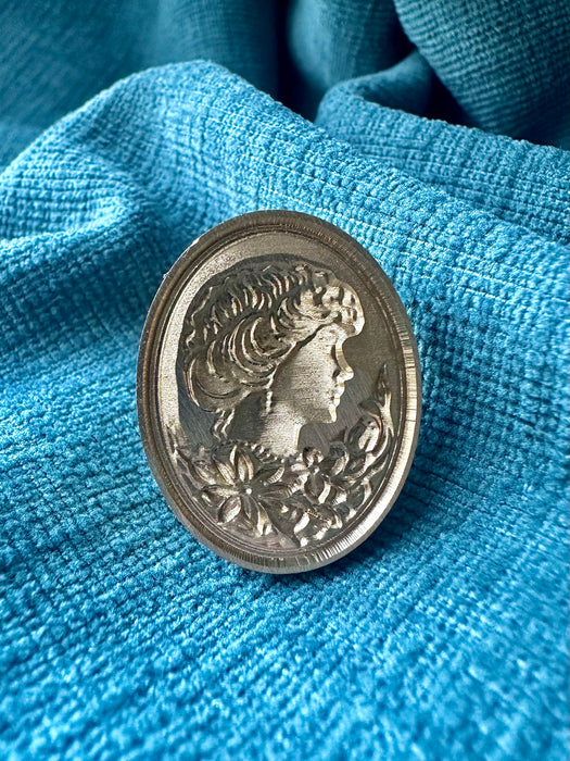 3D Floral Cameo Oval Wax Seal Stamp