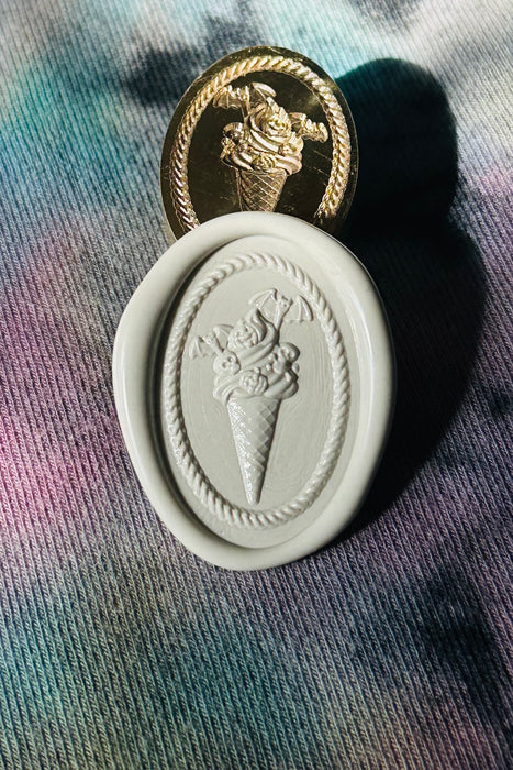 3D I Scream Cone Wax Seal Stamp