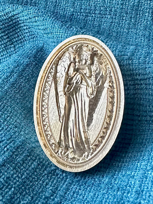 3D Serene Guardian Angel Oval Brass Wax Seal Stamp