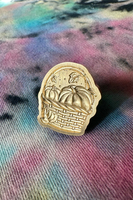 3D Fall Foliage Pumpkin Basket Cut Out Wax Seal Stamp