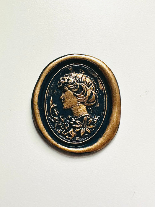 3D Floral Cameo Oval Wax Seal Stamp