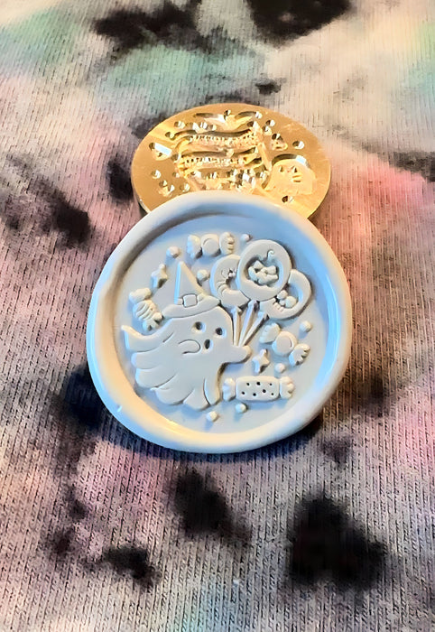 Party Ghost with Balloons Wax Seal Stamp