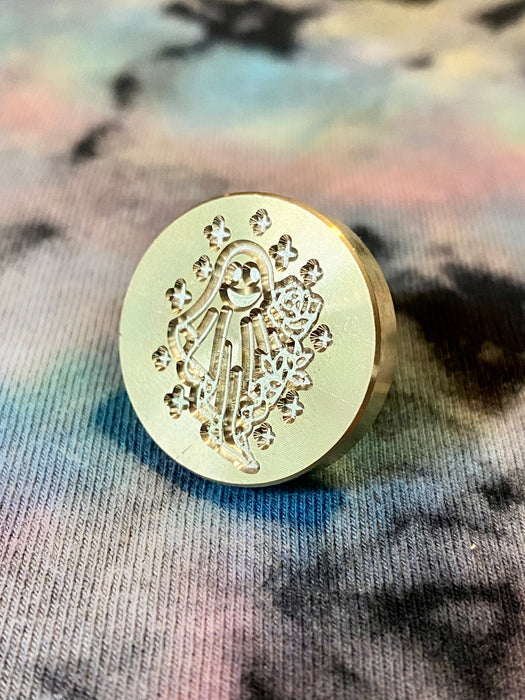 Happy Ghost w/ Rose Wax Seal Stamp