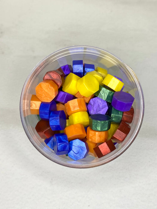 100 Count Metallic Rainbow Color Mix Sealing Wax Beads