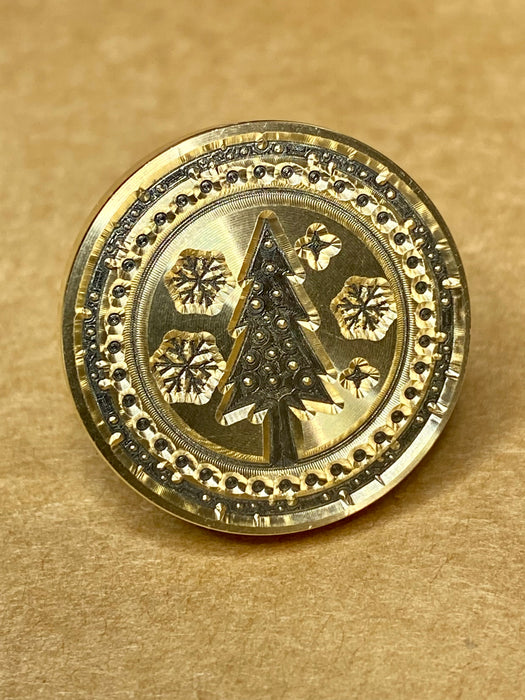 Snowy Christmas Tree with Border Wax Seal Stamp