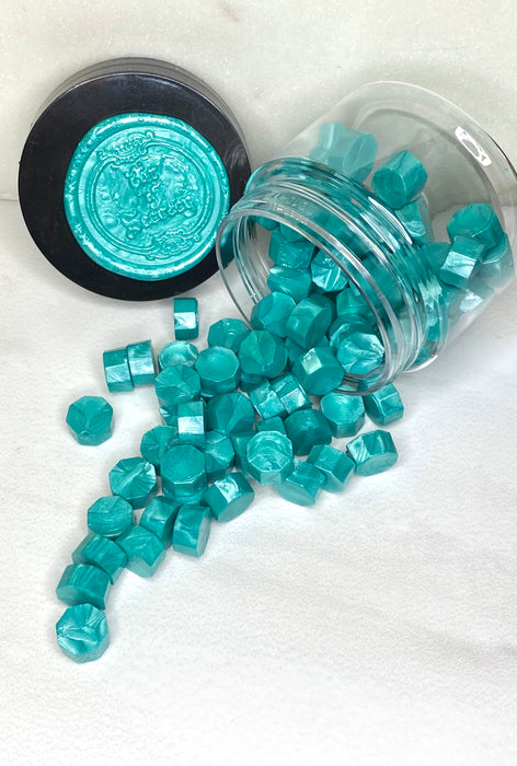 100 Count Metallic Turquoise Sealing Wax Beads