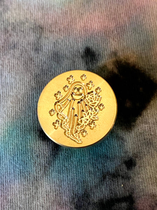 Happy Ghost w/ Rose Wax Seal Stamp