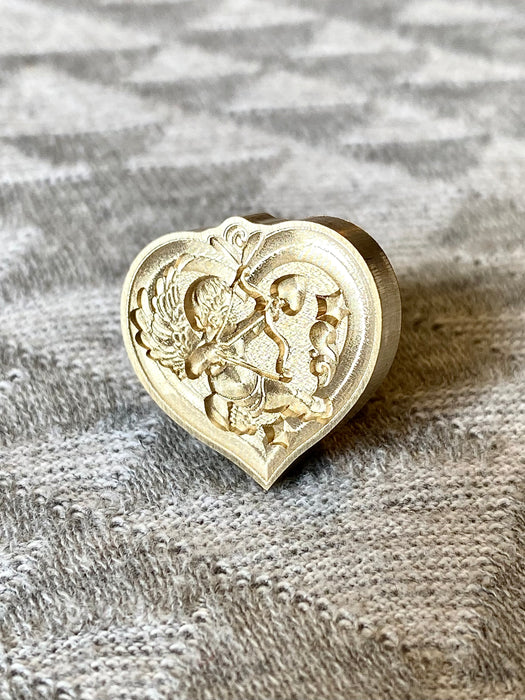 3D Cupid Cut Out Heart Brass Wax Seal Stamp