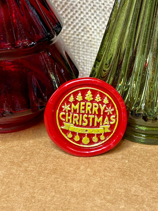 Merry Christmas Trees & Ornaments Wax Seal Stamp