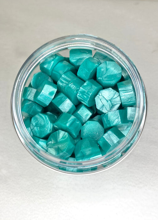 100 Count Metallic Turquoise Sealing Wax Beads