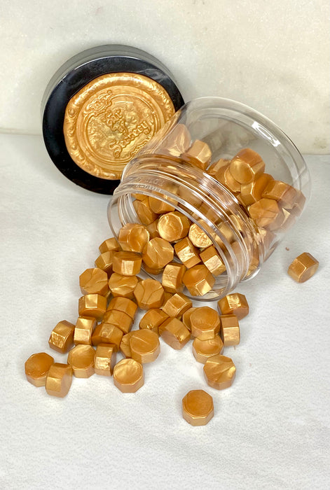 100 Count 24 Karat Gold Sealing Wax Beads– Air Of Secrecy Wax Shop