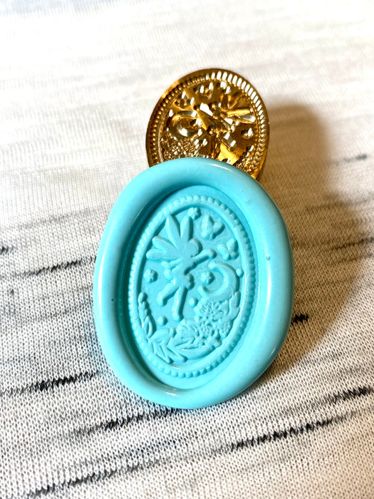 Floral Moon Fairy Oval Wax Seal Stamp