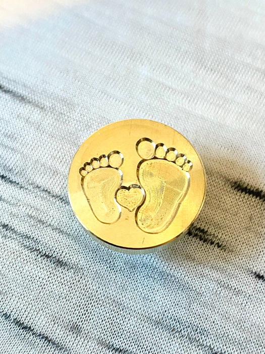 Baby Footprints with Heart Wax Seal Stamp