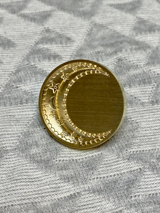 3D Celestial Crescent Moon Wax Seal Stamp