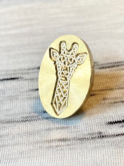 Geometric Giraffe Oval Wax Seal Stamp