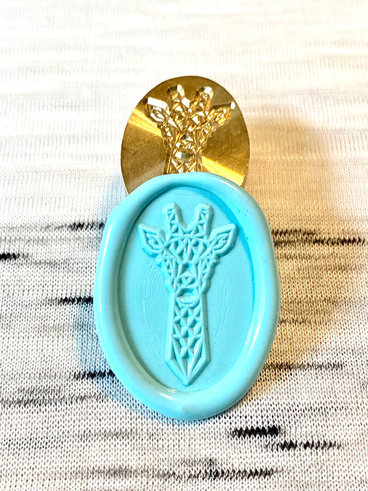 Geometric Giraffe Oval Wax Seal Stamp